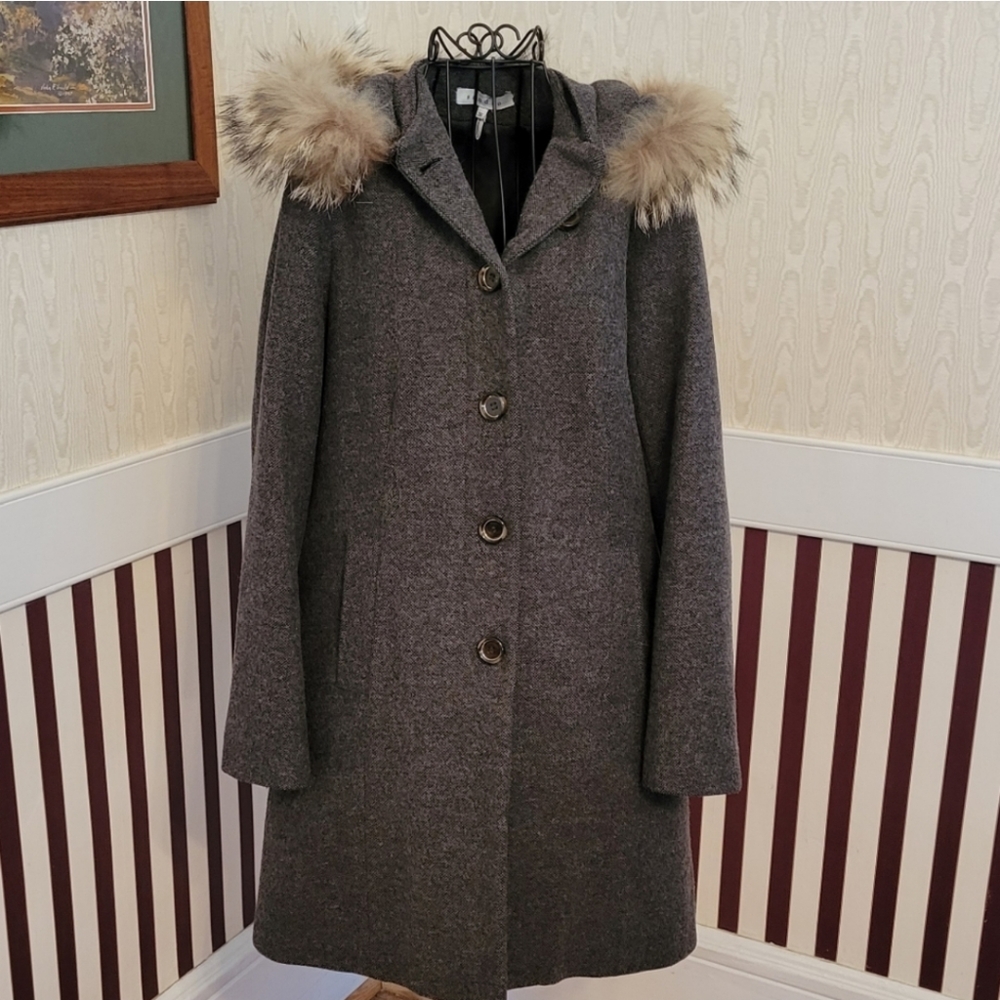 SANDRO PARIS Wool Grey Coat Jacket EU Size 36 US 6 Small - Picture 2 of 12